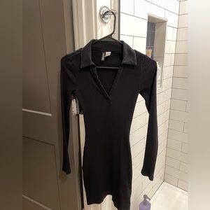 Black bodycon dress with collar